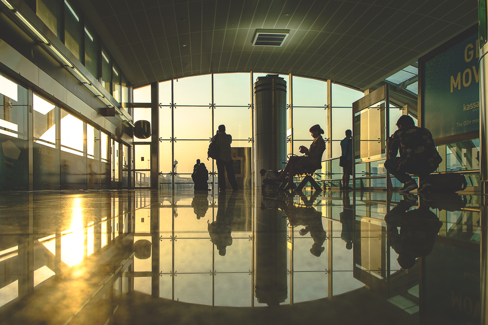 Sunset at Dubai Airport Terminal 3